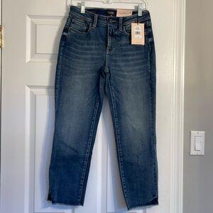 Never worn!! NYDJ frayed ankle length jeans.